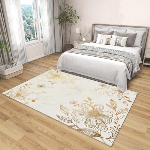 Tapis de salon lavable et antidérapant 160x230cm facile à nettoyer