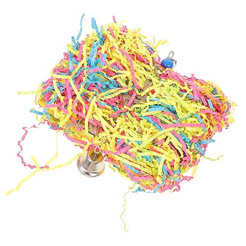 BESTonZON Hanging Parrot Chewing Interactive Pet Swing for Birds Fun Cage Decoration Multifunctional Paper Grass Ball for Cockatiels Parakeets and More