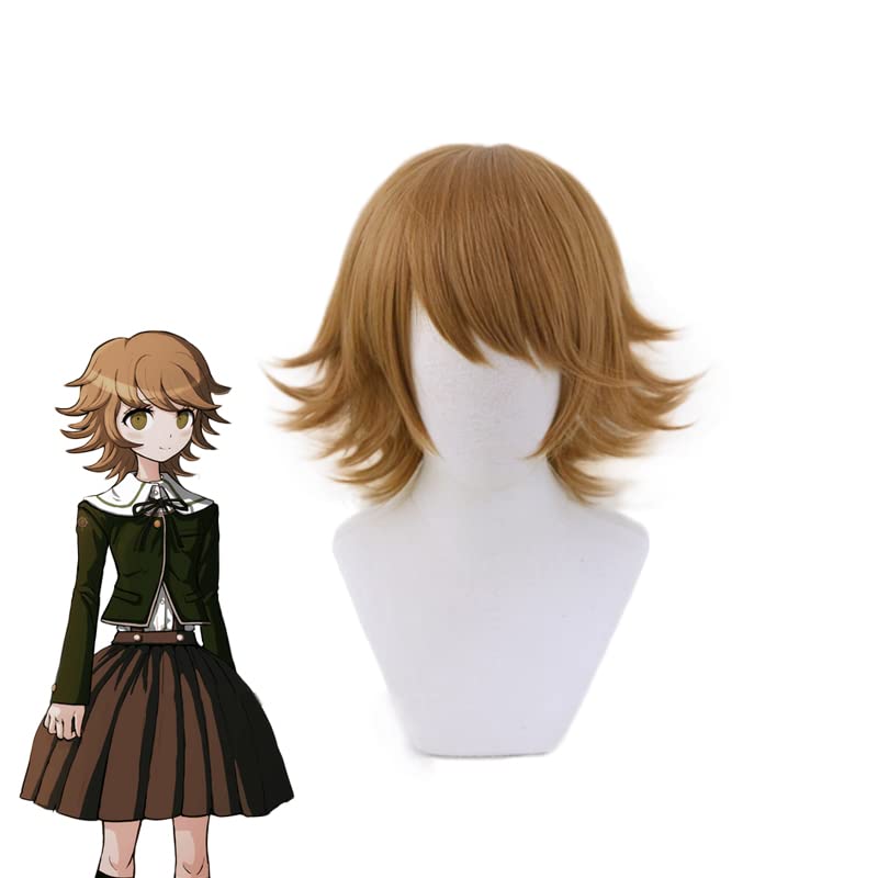 Cosplay Wig Anime Danganronpa Chihiro Fujisaki Short Wig Cosplay Costume Dangan Ronpa Heat Resistant Synthetic Hair Men Women Wigs