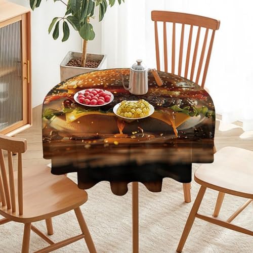 Nappe ronde imperméable et lavable pour protéger la table de cuisine - 6
