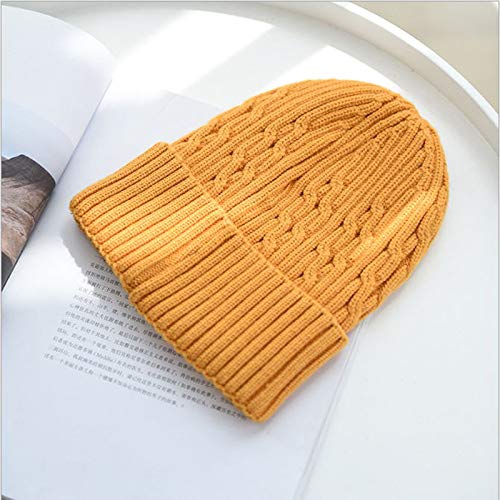 Bonnet tricoté en laine pour femme et couple - Chapeau d'hiver chaud et uni style hedging