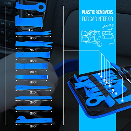 HASKYY Demontage Werkzeug Auto Verkleidung Zierleistenkeile-SET 24tlg Auto Verkleidungswerkzeug & Clip Entferner, Kunststoff Hebelwerkzeug, Türverkleidung Lösehebel, Radio Ausbau Werkzeug