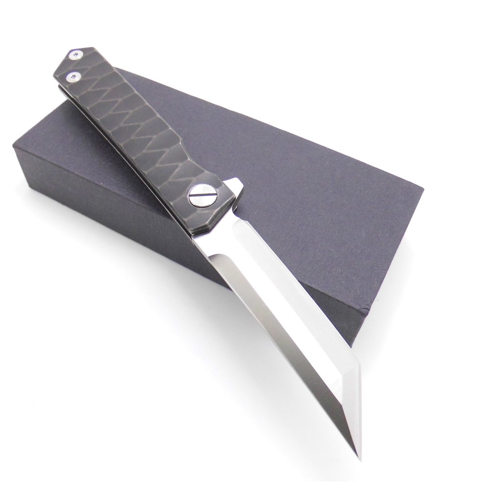 Masalong Survival Tactical Titanium Handle D2 Blade Pocket Hunting Outdoor Folding Knife (A2)