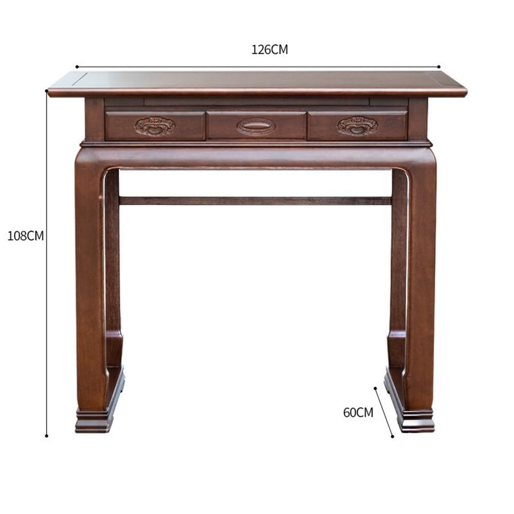 Tavolo consolle in palissandro espositore in legno Bellissimo | Supporto con cassetto(Bruin,Grande)