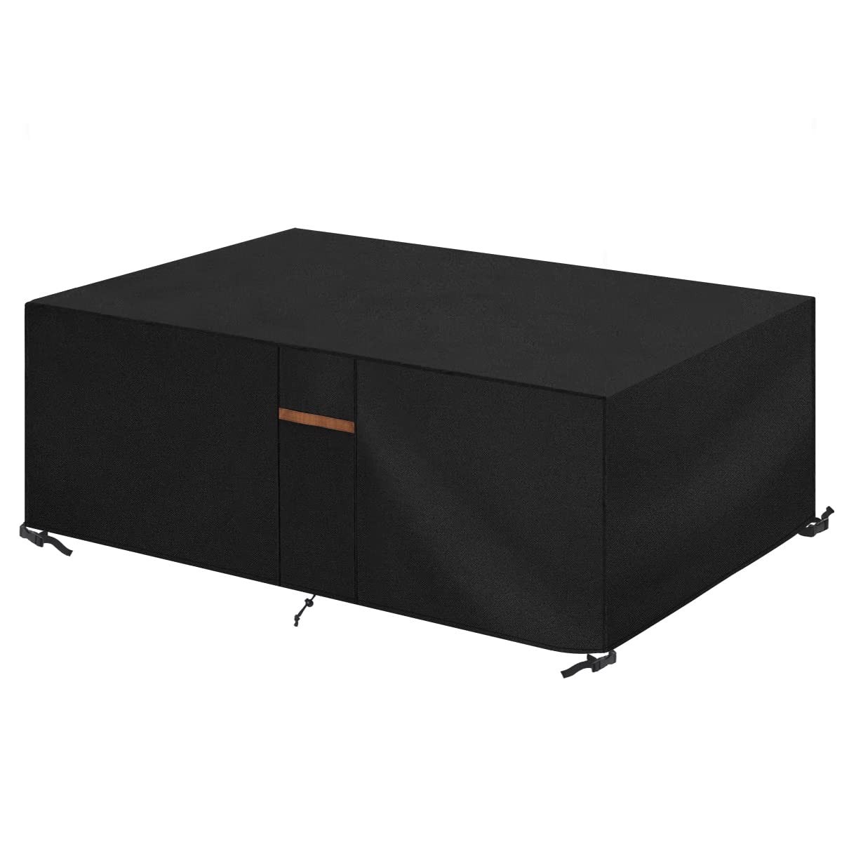 Coperture per mobili da giardino, set di mobili da giardino, gruppo di sedute in tessuto Oxford 600D resistente, rettangolare/quadrate, 160 x 160 x 71 cm, nero