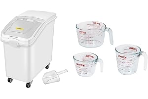 27 Gallon Ingredient Bins with Measuring Cup Set
