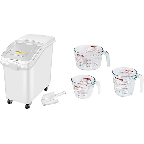 27 Gallon Ingredient Bins with Measuring Cup Set