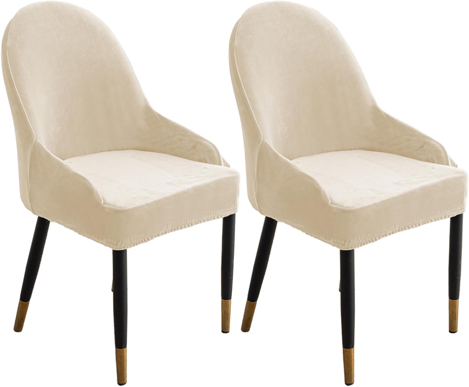 Curved Wingback Chair Covers for Dining Chairs, Velvet Dining Chair Covers Set of 2/4/6, Armchair Chair Cover Mid Century Modern Accent Seat Slipcover