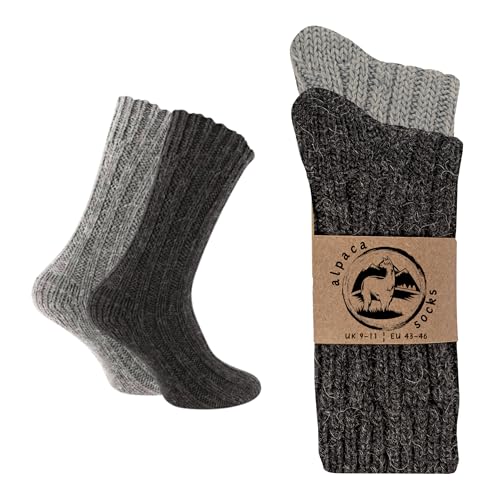Chaussettes thermiques laine d'alpaga homme femme épaisses rembourrées