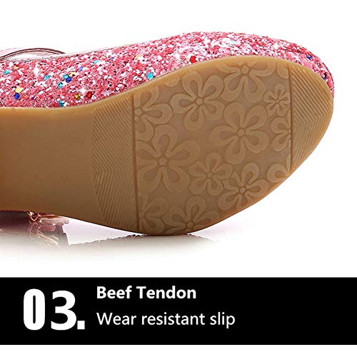 TangDao Kids Girls Sparkly Butterfly Mary Jane Wedding Party Shoes Glitter Bridesmaids Low Heels Princess Heels Dress Shoes(Toddler/Little Kid/Big Kid)4
