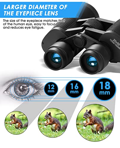 Fernglas für Erwachsene 10x50, Uplayteck HD IPX5 Wasserdicht Feldstecher, Robust Binoculars mit Natürliche Farben Super… – Bild 5