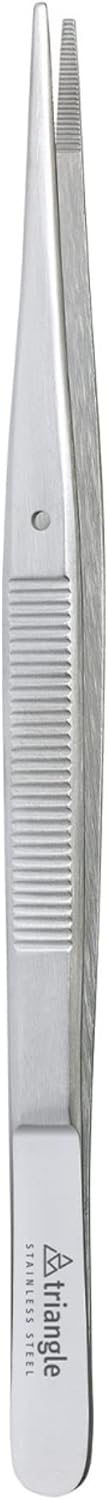 triangle Barbecue Tweezers - 5.9 in. (15 cm) - Stainless Steel Straight Culinary Tweezers for Precise Grilling, Plating & Serving - Dishwasher Safe