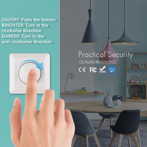 vipmoon variateur de lumière led,220 240v 5 200w rotatif button interrupteurs et variateurs d'intensité lumineuse gradateur commutateur