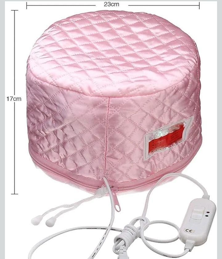 TE TULSI ENTERPRISES Hair Spa Cap for Deep Conditioning, Pink Thermal Steamer Head Cap for Treatment at Home, Adjustable Heat Mask for Dry Damaged Hair, Frizz Repair & Care Steaming 2