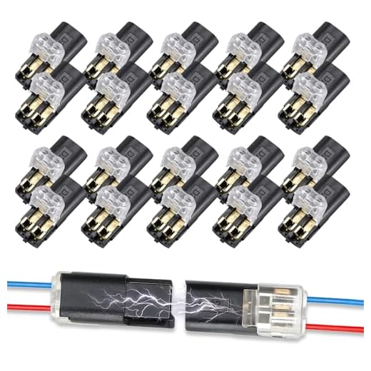 20PCS Chedin Double Wire Plug in Connector,Low Voltage Wire Connector,Quick Disconnect 2 Pin Led Connector No Wire Stripping Cutting, Light Led Strip Connectors with Locking Buckle 18-22AWG