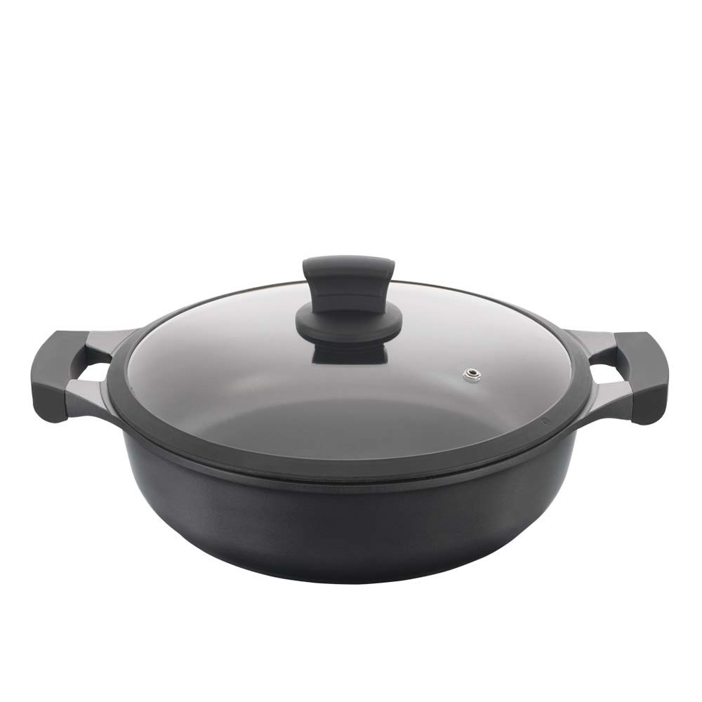 Metaltex XPERT-Cacerola Baja Aluminio Fundido, 30 cm, Antiadherente ILAG 3 Capas, Full Induction Válido para Todo Tipo de Cocinas