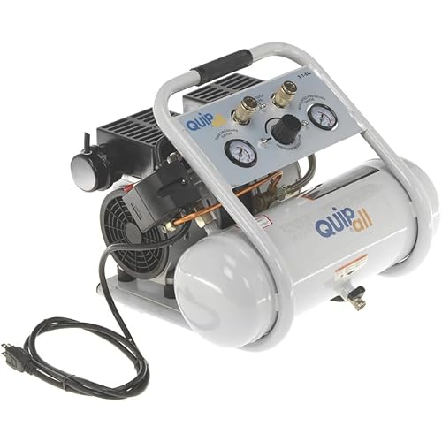 Quipall 2-1-SIL 1 HP 1.6 Gallon Oil-Free Hotdog Air Compressor