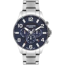 Lee Cooper VX9JE1 Men's Movement Watch with Multifunction Display and Metal Strap - LC07802.390, Silver, Strap