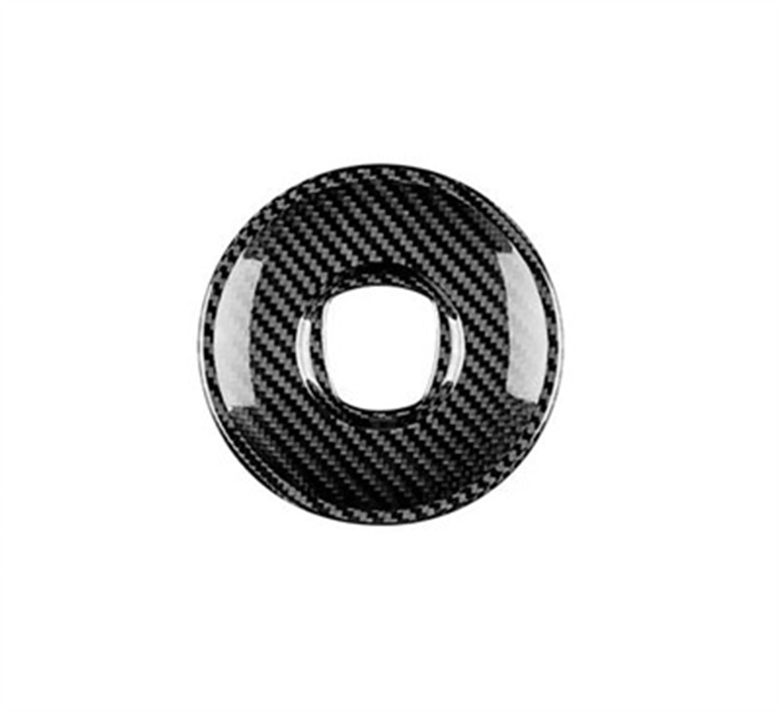 Real Hard Carbon Fiber Car Center Steering Wheel Interior Trim Sticker for Fiat 500 for Abarth 595 2008-2023 Anti-dust(Black Center)