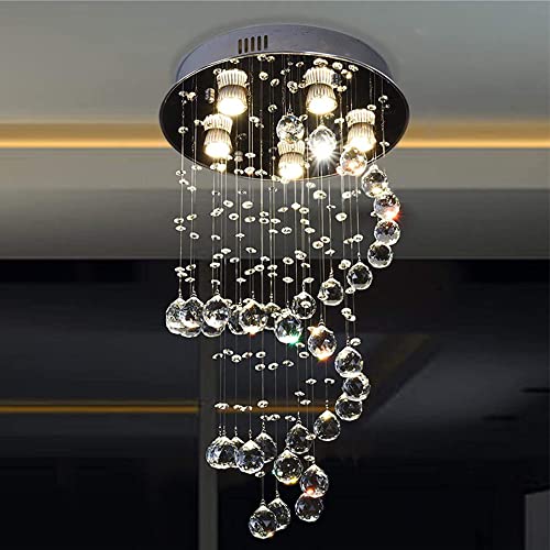 Plafonnier LED moderne en métal et cristal de style simple - 7