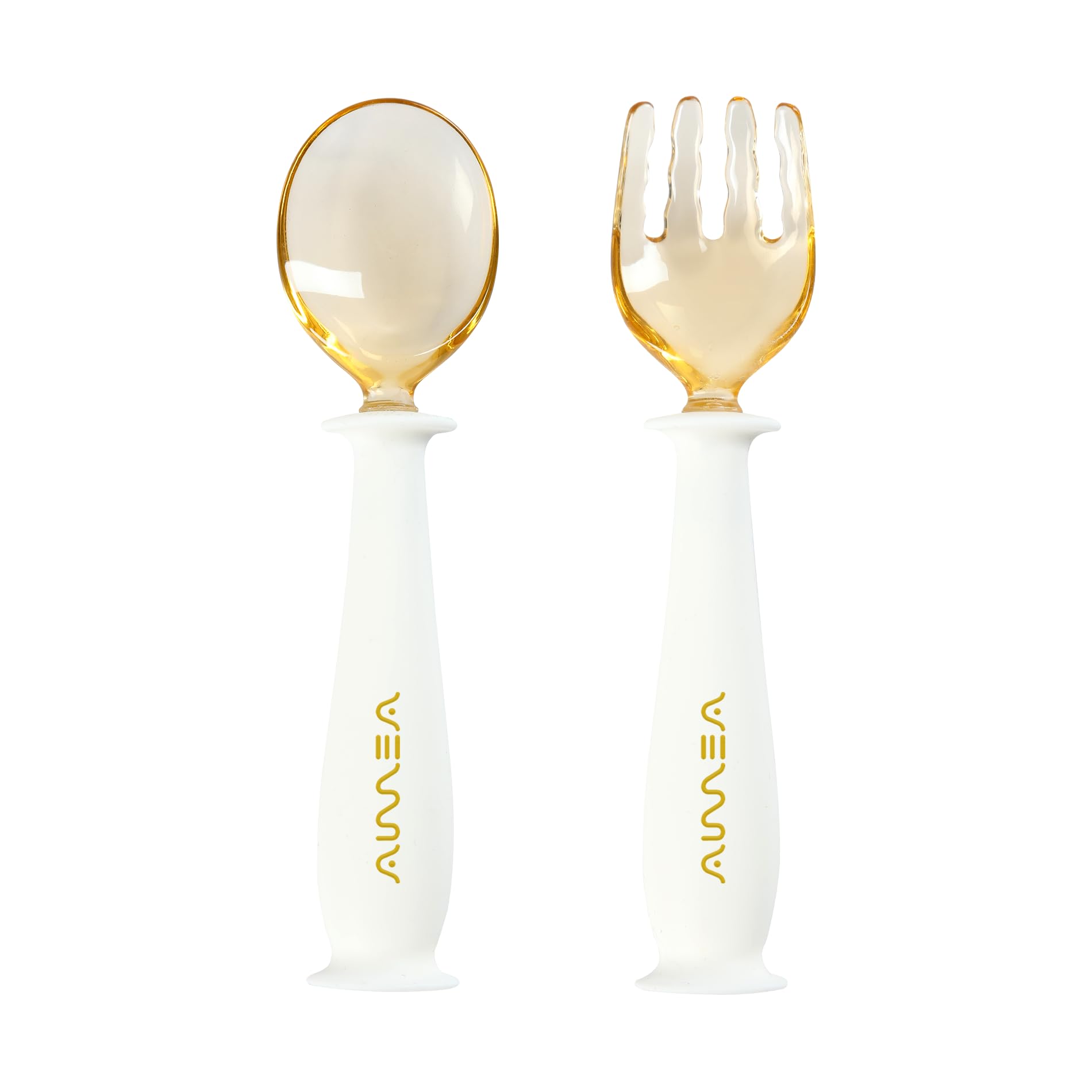 Toddler Forks and Spoons Set with travel case, Kids utensils for self-feeding bendable handle,Safe silicone Children Spoon and Fork,Toddler utensils,Silicone Grip and PPSU Head, Aged 6M+