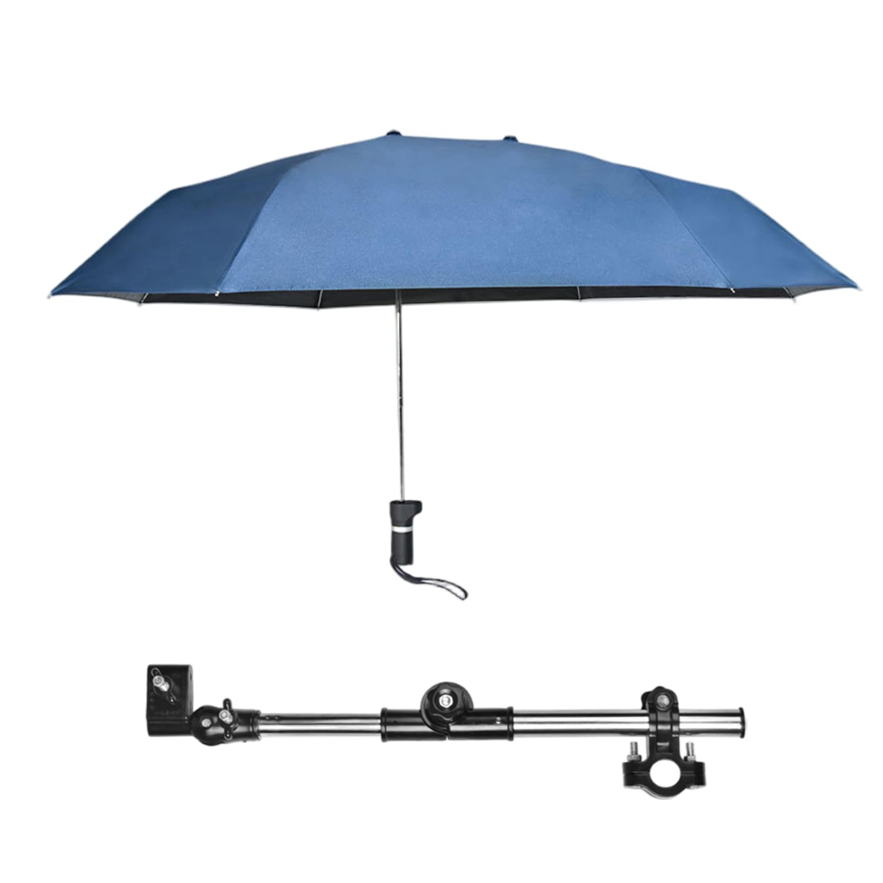 Paraguas para silla con abrazadera ajustable, protección contra la lluvia y los rayos UV, sombrilla para silla de ruedas, sombrilla extendida de doble cara 40, 9 para sillas de ruedas, cochecito, bici