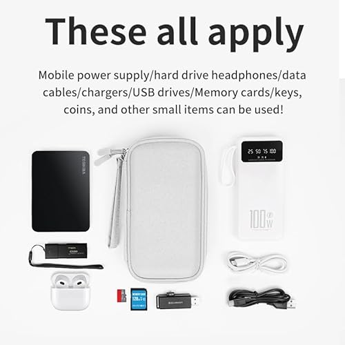 PAPOEEA Kabeltasche Elektronische Tasche Organizer Universal Kabelorganizer Tasche, Reisekabel Organizer Doppelschicht Reise Elektronik Zubehör Tasche für USB Ladekabel Powerbank Schwarz
