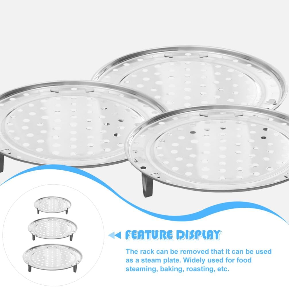 3pcs Stainless Steel Steamer Rack Stand Three Detachable Legs