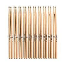 10 Pairs Of 5A Size Drumsticks - Ideal for A Range Of Styles Wood Tip for A Well-Rounded Attack Medium Weight Suits Players of All Abilities And Ages Great Value 10 Pack
