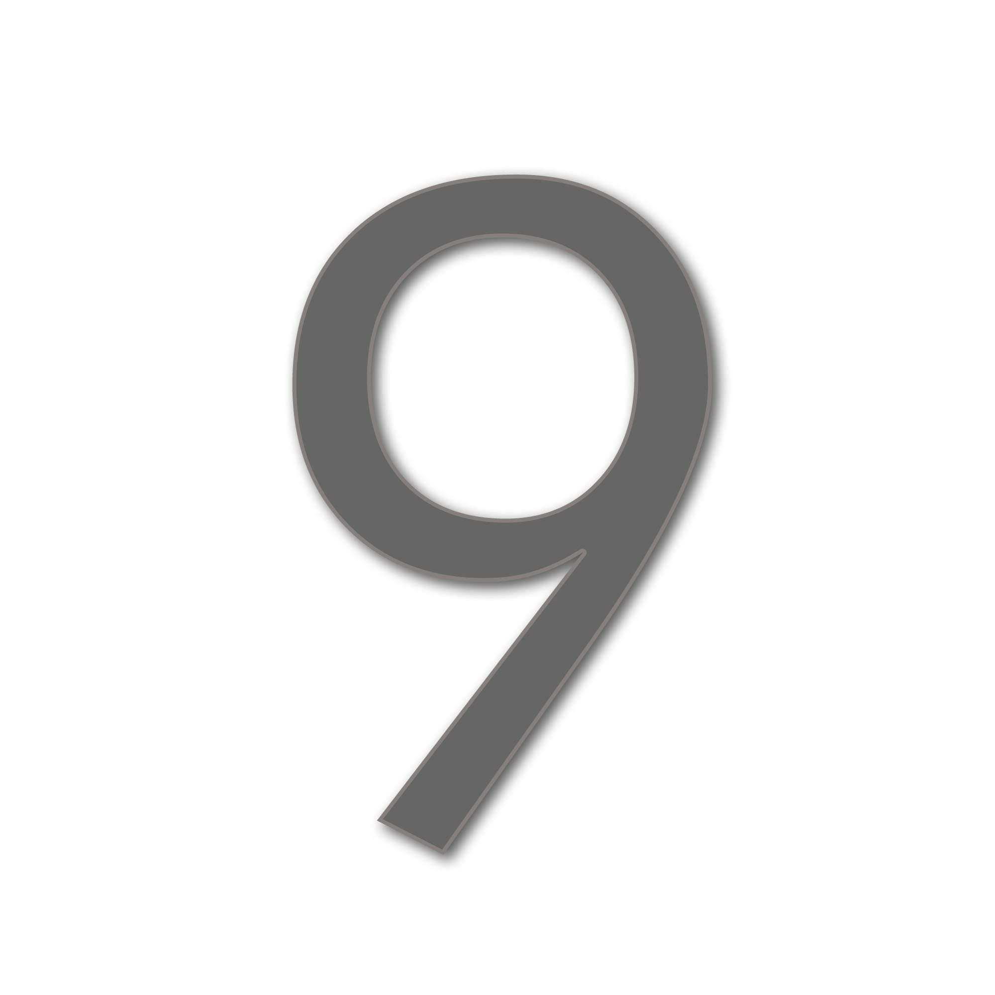 House Number 9 FUTURA Door Numbers in 3 Sizes (15, 20, 25cm / 5.9, 7.8, 9.8in) Modern Floating House Number Acrylic incl. Fixings Easy Seen, Colour:Anthracite, Size:20cm / 7.9'' / 200mm