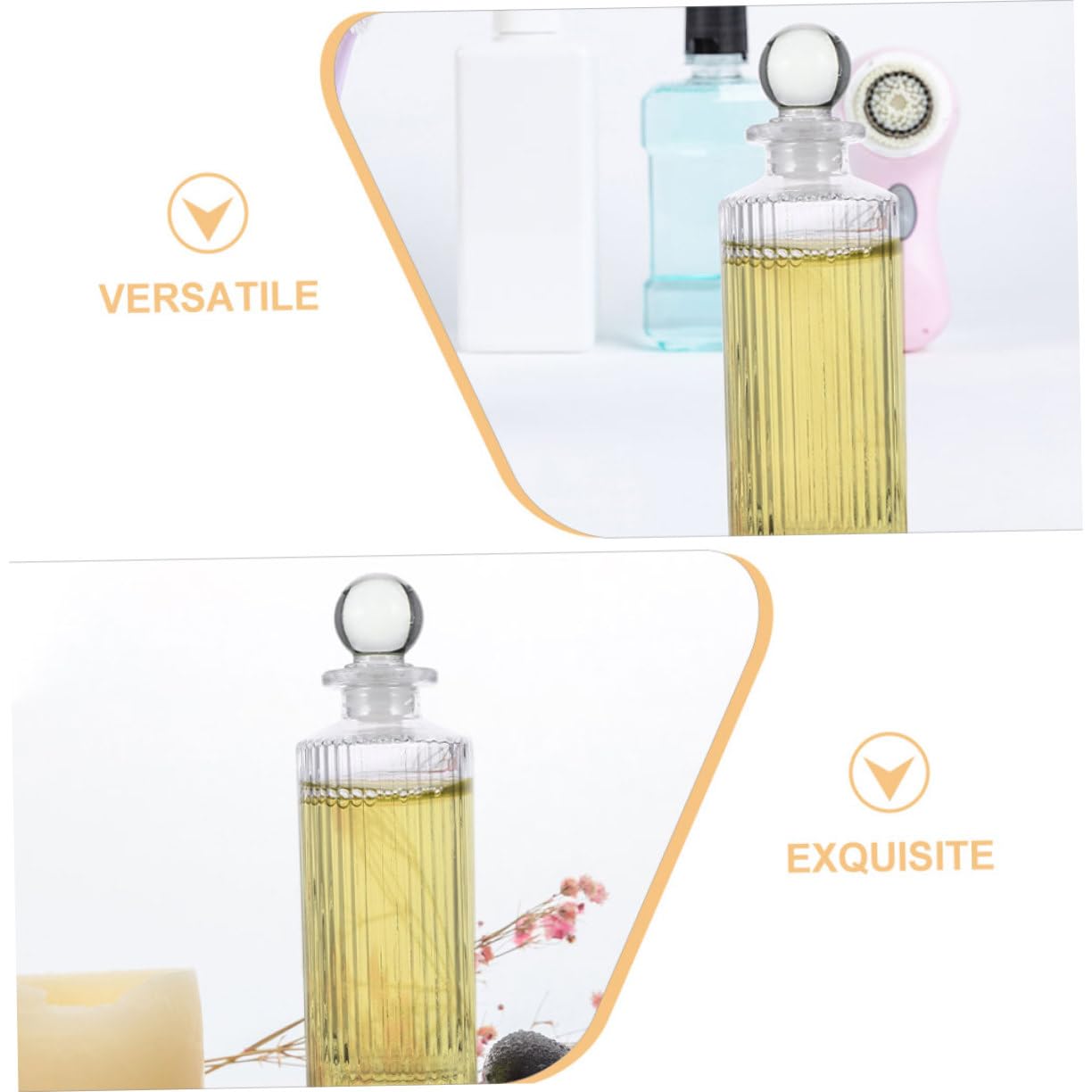 Gatuida Flacons Diffuseurs De Parfum en Verre 150 ML, Flacons Volatils D'aromathérapie Vertical 12 Pièces, Verre Transparent, Diffuseur D'huiles Essentielles pour Maison, Bureau Et Décoration