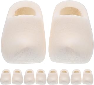 LOGOFUN 5 Pairs Mini Wooden Shoes Miniature Finger Shoes Unfinished Wood Clog Crafts DIY Blank Doll Netherland Shoes for Dollhouse Decorations - 3cm