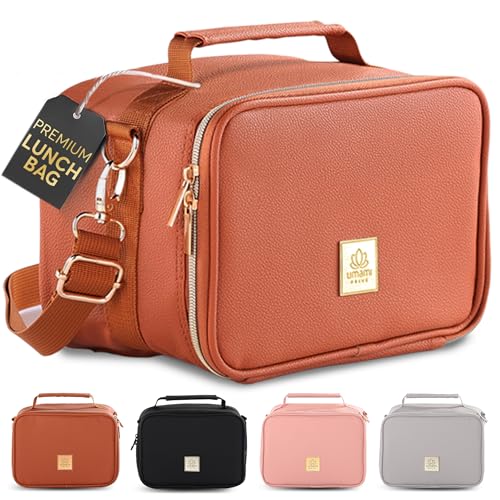Umami borsa termica porta pranzo premium, ideale per picnic o pranzo in ufficio borsa frigo piccola o porta pranzo termico compatto perfetta come borsa frigo ufficio o lunch bag, Marrone Elegante
