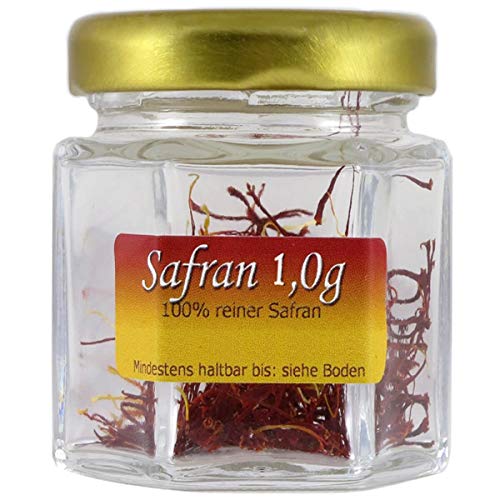 Premium Safran Azafran Fäden aus dem Atlasgebirge in Marokko 1,0g im Glas ✔ Gewürz Premium...