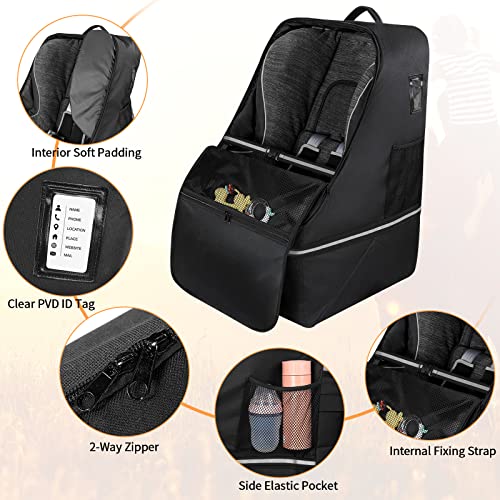 Looxii Car Seat Bags For Air Travel, Padded Car Seat Travel Bag For Airplane With Luggage Strap, 600D Oxford Cloths Carseat Cover For Airplane Travel Fits Car Seats, Infant Carriers And Booster Seats #TOP2