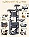 Hzuaneri Cat Tree, 176cm Cat Trees, XL, 3 Platforms, 2 Caves, 7 Scratching Posts, Hammock, Plush Balls, Cat Tower for Multi-Cat Households, Dark Grey MS17618SG
