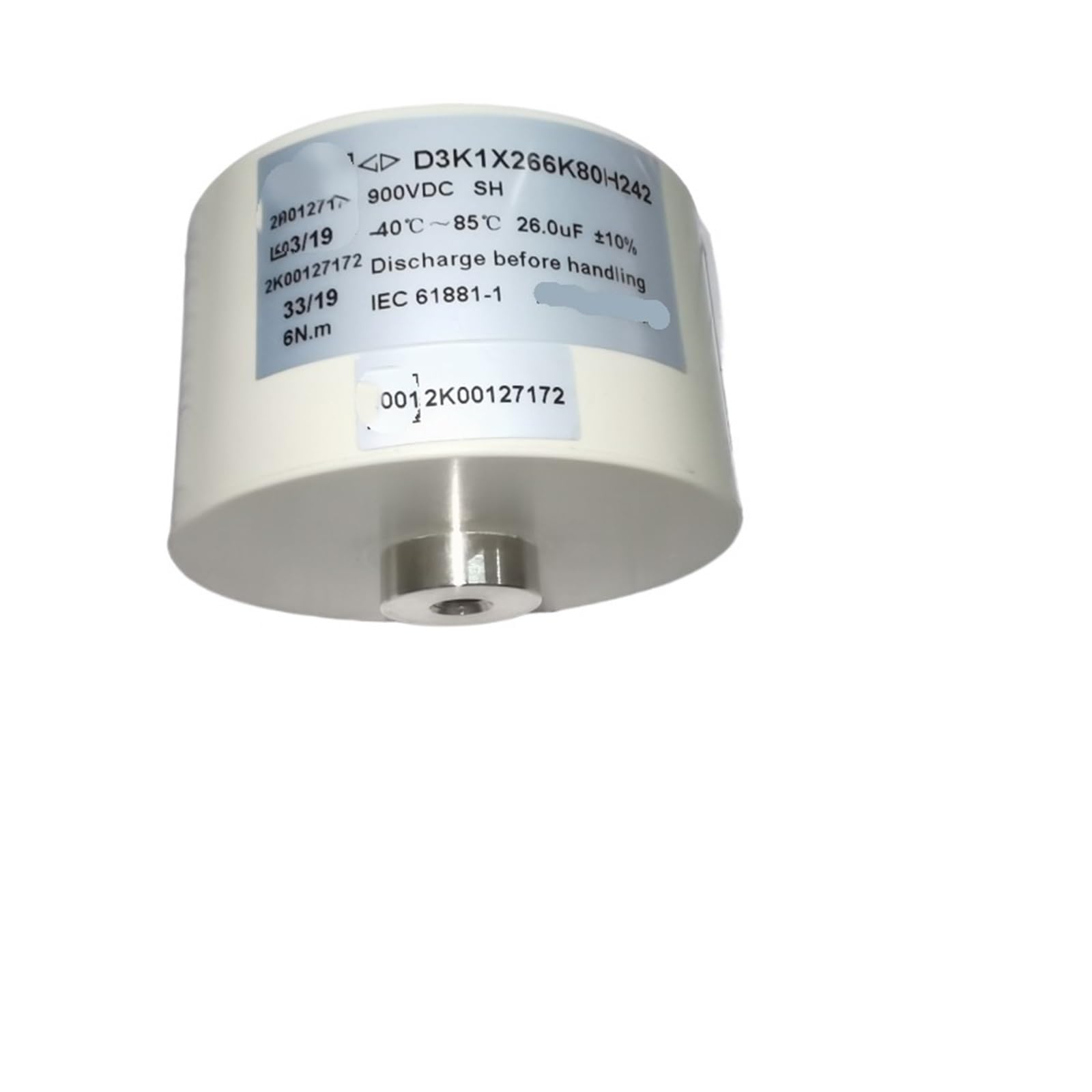 Condensateur de courant d'impulsion 26uF 900V pour filtrage et décharge C3K