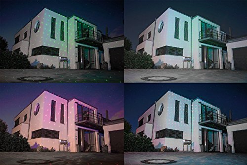 Lunartec Laser Projektor: Laserprojektor, bewegter Sternen-Regen-Lichteffekt, rot & grün, IP44 (Projektor außen, Laserlicht, Party)