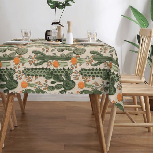 Nappe rectangulaire cactus vert lavable pour protéger vos grands buffets - 4