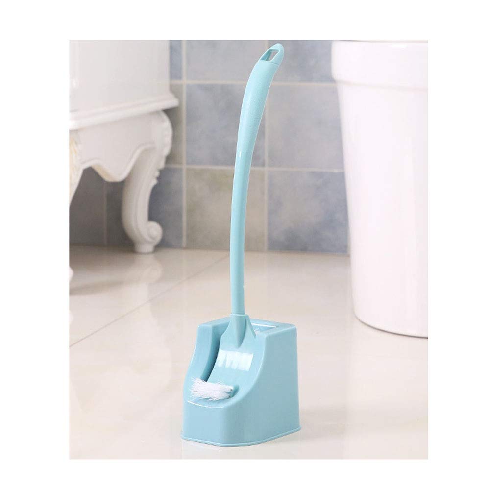 Brosse de toilettes double face bleue à long manche pour un nettoyage complet sans angle mort