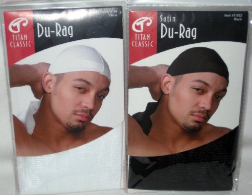 Titan Classic Satin Du Rag 1 Black & 1 White
