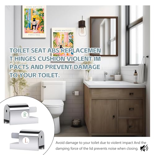 2 Stück WC Sitz Befestigung, Universal Halterung WC Sitze Soft-Close Scharnier mit Absenkautomatik Befestigungsset für Feste Toilettensitzteile zu Installieren