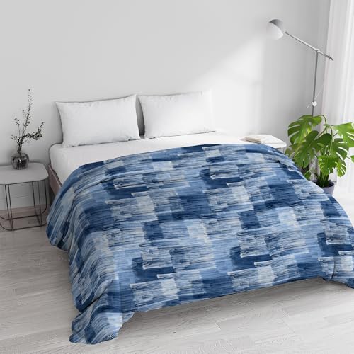 Trapunta Invernale Imbottita Letto Matrimoniale 250x245cm DoubleFace BASIC fantasia PAINT, Made in Italy - Piumino Reversibile in morbida Microfibra 200gr/mq - Piumone Lavabile in Lavatrice