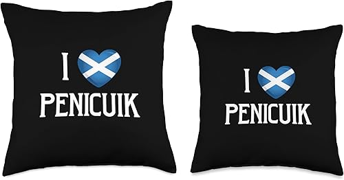 Miniatura 3 de I Love Penicuik Scotland Flag Heart Saltire Scottish Throw Pillow