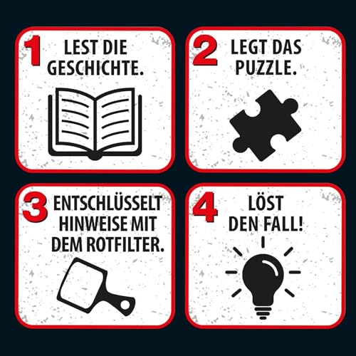 Die drei ??? Kids - Krimi Puzzle - Spuk auf dem Schulfest von KOSMOS 697983, Leuchtet im Dunkeln, 200 Teile, Lesen, Puzzeln, Rätsel lösen, Detektiv Puzzle für Kinder ab 8 Jahre
