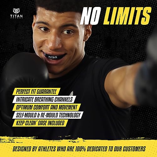 Titan Armour® Gum Shield w/Dual-Layer Technology | Adults & Junior Custom-Fit Mouth Guard | Case Inc | Boil & Bite Mouthguard: Boxing, Rugby, MMA, Hockey & All Contact Sports | UK Brand Age 11+ Gold - Image 6
