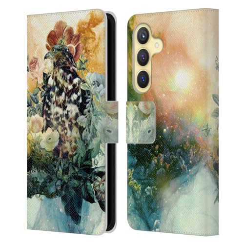 Carcasa Samsung Galaxy S24 5G Head Case Designs Riza Peker Pájaro en Flores Funda Cuero Libro