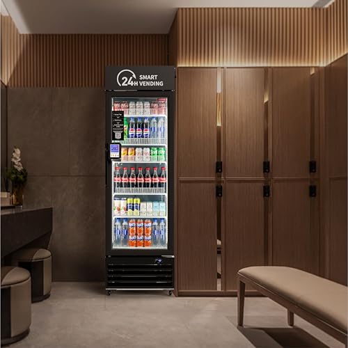 Vending Machine,Smart Refrigerated Vending Machine with Touch Card Reader US360 (Black, Mini)