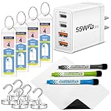 Cruise Ship Essentials - Luggage Tag Holders, Magnetic Dry Erase Whiteboard w/Markers, Power Adapter, 5 80lb Magnetic Hooks (for Royal Carribean)