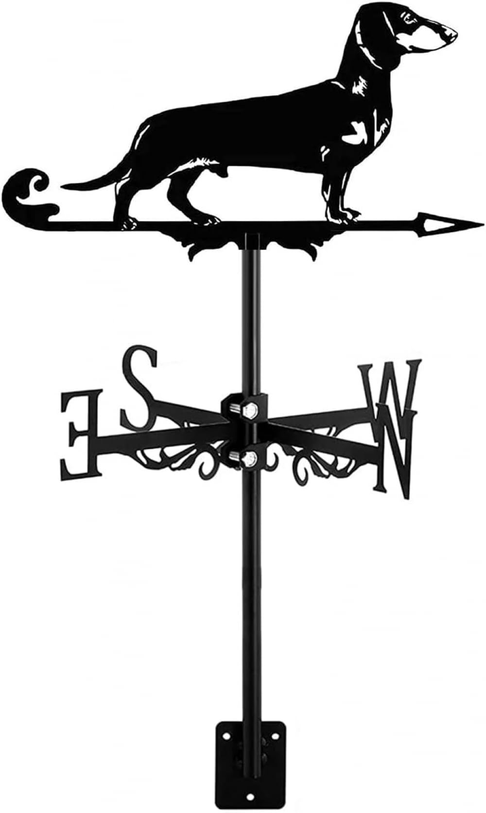 WIQUYBML Iron Weathervane Metal Dog Animals Ornament Wind Vane Retro Farm Scene Weather Patio Yard Direction Indicator-Dachshund